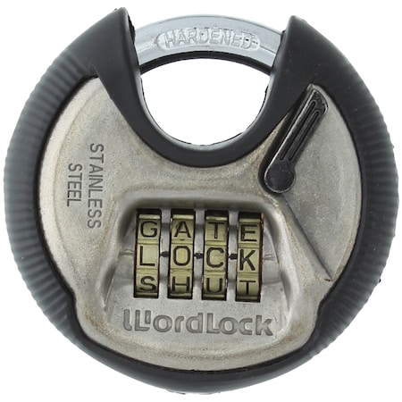 Wordlock Combination 4-Dial Disc Padlock PL-074-SN